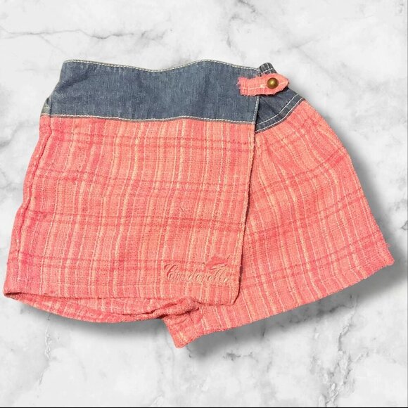 The Wonderful World Of Disney Girls Size 4T Pink & Blue Plaid Skort With Denim W - Picture 8 of 10